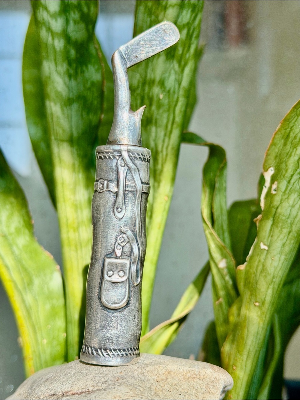 Vintage Sterling  Silver Golf Bag bottle/wine opener
